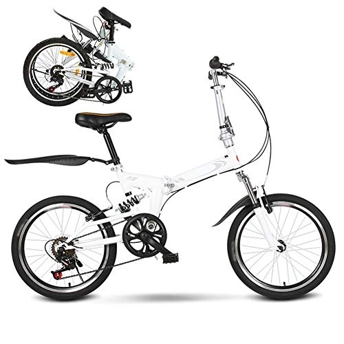 Bici pieghevoli : Nobuddy 20 Pollici Pieghevole Bici, Mountain Bike per Bambini Bicicletta, 6 velocità Bikes Bici Adulto, Bicicletta per Uomo e Donna, Bicicletta Pieghevole Adulto / A Wheel