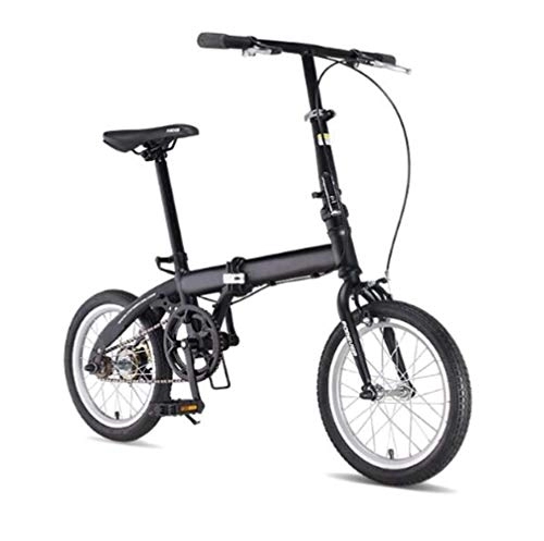 Bici pieghevoli : Nobuddy Bici Pieghevole Uomo Leggera Alluminio Bicicletta Pieghevole Adulto Mini Unisex City Bike Donna Ruote Da16 Pollici, v-Brake, velocità Singola, Regolabile Manubrio E Sella Comoda /