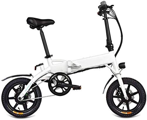 Bici pieghevoli : PARTAS Visita / pendolarismo Tool - da 14 pollici in lega di alluminio pieghevole bicicletta elettrica Anti-Skid antiurto Equitazione Elettrico Off-Road biciclette Adatto (Color : White)
