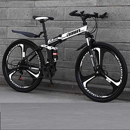 Bici pieghevoli : PengYuCheng Mountain Bike, City Bike, Bici da Uomo e da Donna, Telaio in Acciaio 24 velocità Ruota Multi-Raggio da 26 Pollici, Bici Pieghevole Doppia Sospensione q2