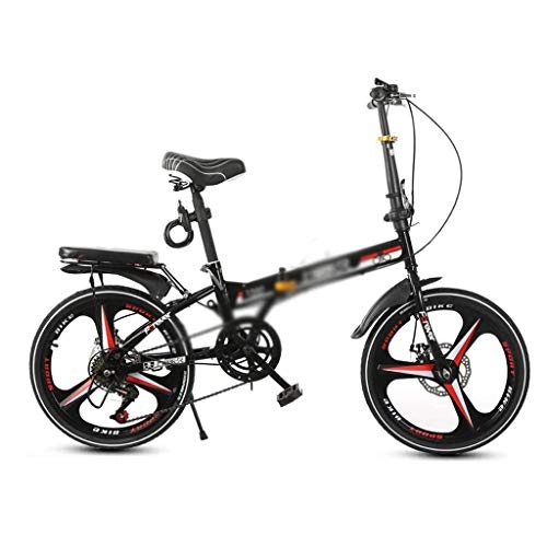 Bici pieghevoli : PHH Adulti Bicicletta Pieghevole Ultra-Luce variabile Portatile di velocità della Bici di Montagna 20 Pollici Adatto for Vari Tratti stradali (Color : Black, Size : 20 Inches)