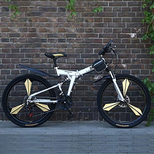 Bici pieghevoli : PHY Mountain Bike Adulti Sport, 24-26-pollici Ruote 21 velocità Pieghevole Ciclo con Freni a Disco più Colori, 26 inch