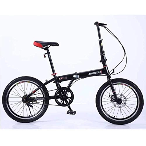 Bici pieghevoli : Piccola Bici Bicicletta Pieghevole Bambini Leggeri Uomini e Donne Adulti Biciclette Ultra Luce Portatile Studente Bicicletta pendolarismo Style da 16 Pollici Ciclismo all'aperto (Color : Black)