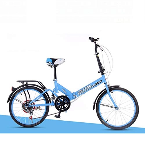Bici pieghevoli : Piccola Bici Single Speed ​​Bicicletta Pieghevole Bici della Strada del Maschio Adulto e FemaleStudent Biciclette City Bike Mini Bicicletta Ciclismo all'aperto (Color : Blue)