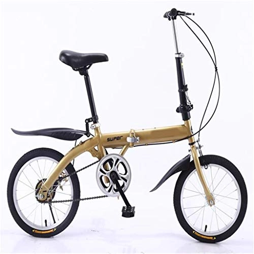 Bici pieghevoli : Pieghevole Telaio Bike-Leggero in Alluminio per I Bambini Uomini E Donne Fold Bike16-Inch, Ottone