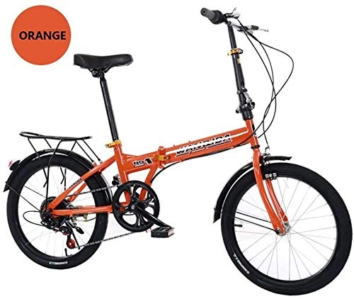 Bici pieghevoli : PLYY 20 Pollici Bicicletta Pieghevole A velocità Variabile Commute Adulti Viaggi Bicicletta Pieghevole Bici della Strada (Color : Orange)