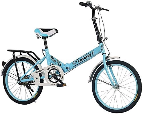 Bici pieghevoli : PLYY Adulto Unisex Folding Bike, City Bike Pieghevole Pieghevole Biciclette, Ideale for la Città e Daily Viaggi, 20 Pollici Ruote (Color : Blue)