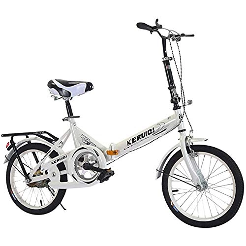Bici pieghevoli : Portable Lega Pieghevole Città Bici Adulta variabile Ultra Light Speed ​​Bike per Il Lavoro Student Pieghevole Carrier Riciclaggio della Bici, White