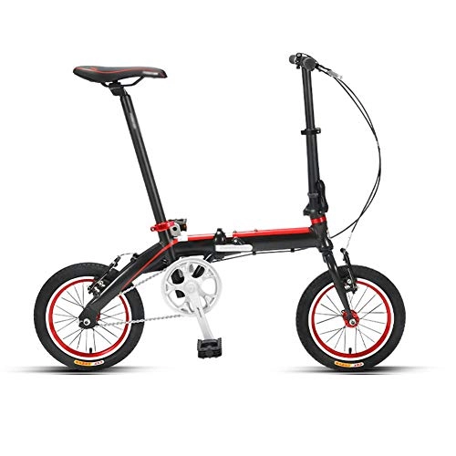 Bici pieghevoli : QETU Bicicletta Pieghevole, Ruote da 14 Pollici, Bicicletta per Adulti Portatile Ultraleggera, Altezza Regolabile - Carico Fino a 80 kg, per Studenti Adulti Maschi E Femmine (velocità Singola)