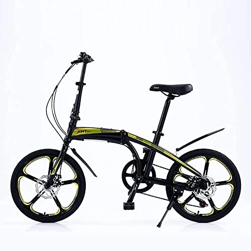 Bici pieghevoli : Qian Bicicletta pieghevole da 20 pollici, elegante bicicletta pieghevole (giallo)