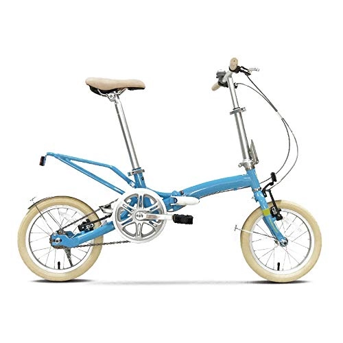 Bici pieghevoli : QuXiaoMo Bicicletta Pieghevole Uomini E Femmina Stile Adulti Studente Bicicletta Leggero In Acciaio Alto Carbonio Ruote 14", V Commute (Colore: Blu)