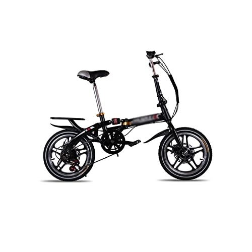 Bici pieghevoli : QYTEC Zxc - Bicicletta pieghevole da uomo, ultraleggera, a velocità variabile a doppio freno pieghevole per studenti (colore : nero)