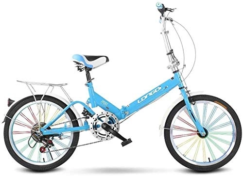 Bici pieghevoli : Rong Pieghevole Biciclette 20 Pollici for Adulti Singolo Bambino velocità Luce Portatile Uomini e Donne Ammortizzatore Bicicletta Bambino Bicicletta Pieghevole (Color : C)