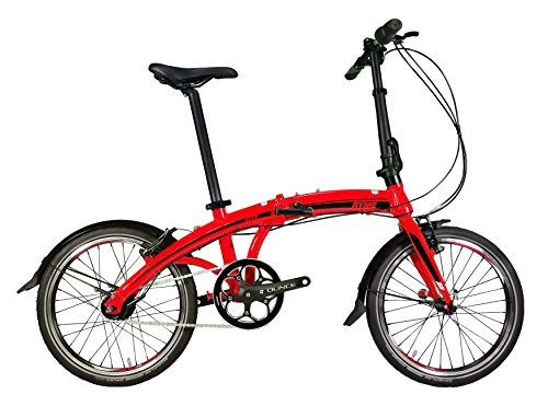 Bici pieghevoli : RYMEBIKES - Bicicletta Pieghevole da 20 Pollici, Modello City Red