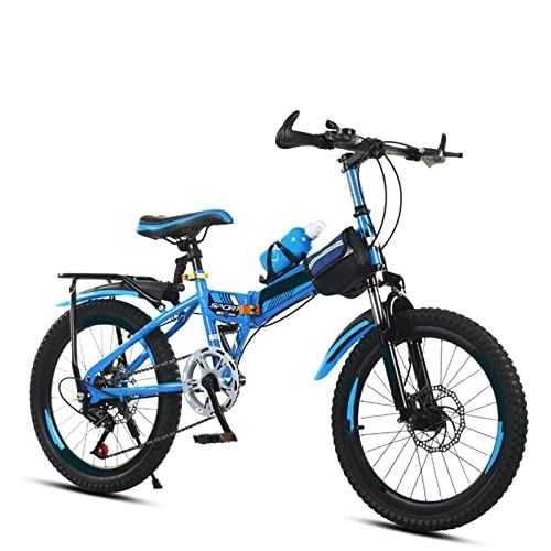 Bici pieghevoli : SLDMJFSZ Bici pieghevole, mountain bike pieghevole da 20 pollici, bicicletta a 6 velocità con freno a doppio disco per bici da ragazzi e ragazze Bicicletta ultraleggera, Sky blue