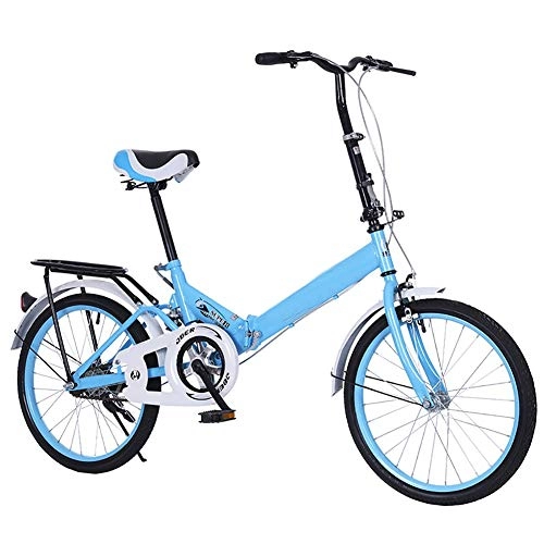Bici pieghevoli : Sucastle 20 inch Donne Bici Bici da Strada Bicicletta Pieghevole Signore Auto for Adulti Biciclette Student Cargift Car (Color : Blue)