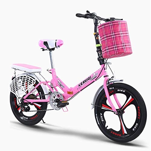 Bici pieghevoli : SUSU Light Work 20 Pollici Pieghevole delle Donne Biciclette Adulto Adulto Ultra Light velocit Variabile Portatile Adulto Piccolo Allievo Maschio Bicicletta Pieghevole Portante della Bici Pink
