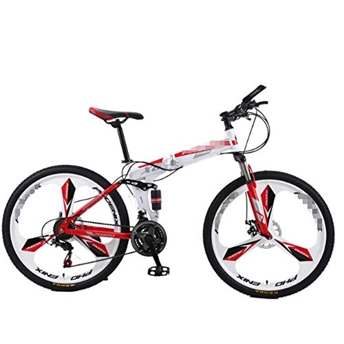 Bici pieghevoli : SYCHONG Folding Mountain Bike 27 velocità Uomini Shock Assorbimento E Donne off-Road Shifting One Round Mountain Bike, C, 24inches