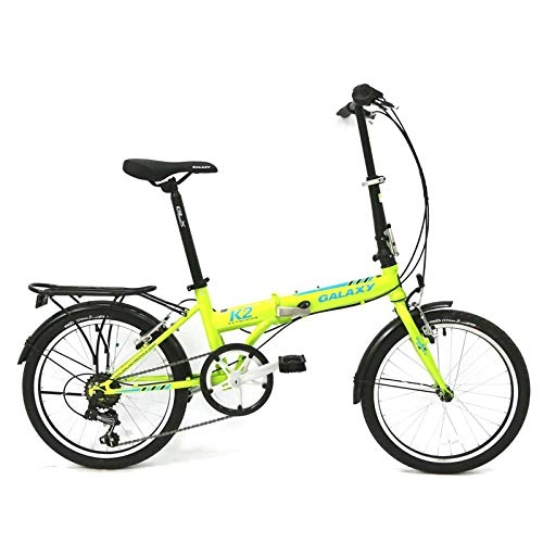 Bici pieghevoli : SYLTL Bicicletta Pieghevole 20in Acciaio ad Alto Tenore di Carbonio Unisex Adulto Portatile Bici Pieghevole Studente Mini Bicicletta Folding, Verde
