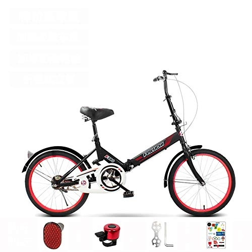 Bici pieghevoli : SZKP Bicicletta Pieghevole per Adulti, Ruote da 20 Pollici, Senza Portapacchi Posteriore (Color : Black)