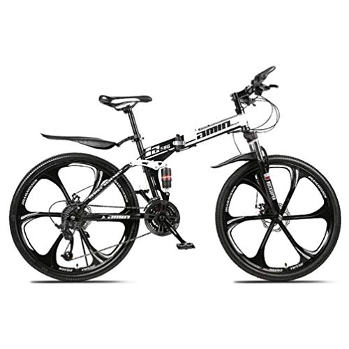 Bici pieghevoli : Tbagem-Yjr Portatile Pieghevole Sport Tempo Freestyle Mountain Bike, 26 Pollici off Road Biciclette (Color : Black, Size : 21 Speed)