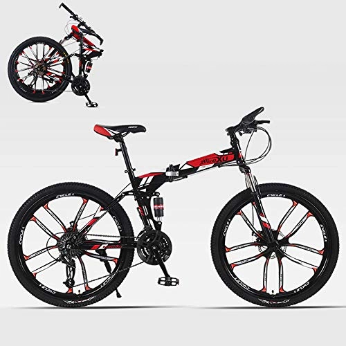 Bici pieghevoli : TopBlïng Assorbimento Completo degli Urti 24 Marce Freno A Doppio Dischi Bici da Strada, 26 Pollici Pieghevole Mountain MTB, l'Uomo Portatile Mountain Bike Leggera Bici-N 24 Marce