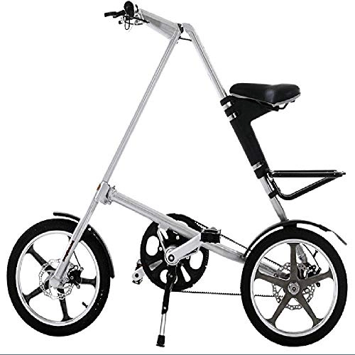 Bici pieghevoli : TSTZJ velocit Posteriore Ammortizzatore Lega Leggera di Alluminio Ibrida Adulti Pieghevole del motorino della Bici della Bicicletta Compatto e Leggero variabile, white-16 (inch)