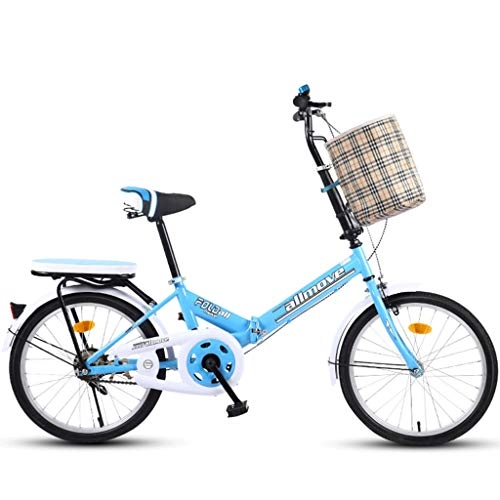 Bici pieghevoli : Tuuertge bicicletta pieghevole pieghevole 20 pollici adulto bicicletta pieghevole ultra leggero velocità portatile per lavoro scuola pendolari veloce bicicletta pieghevole (colore: blu)