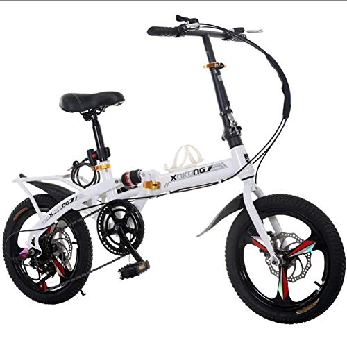 Bici pieghevoli : TX Mini Bicicletta Pieghevole Piccola A velocità Variabile Ultraleggero, Leggero E Portatile Adulti Uomo Donne, Bianco, 20 Inches
