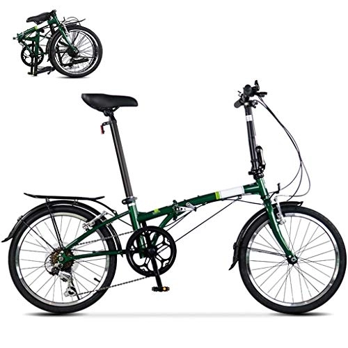 Bici pieghevoli : TYXTYX Folding Bicicletta Pieghevole 20", City Bike Pieghevole, 6 velocità, Unisex, Anteriore e Posteriore Mudgard, Verde