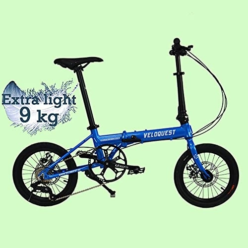 Bici pieghevoli : Ultra light (9 kg) 16" wheels folding bicycle Veloquest… (Mystic yellow)