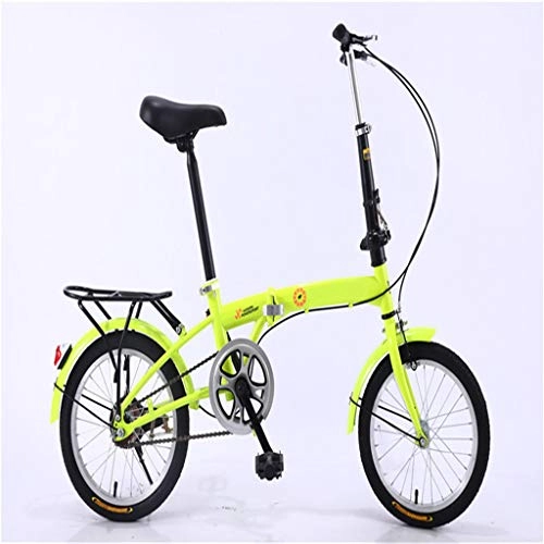 Bici pieghevoli : Ultralight Portatile Pieghevole Biciclette per Bambini Uomini E Donne Alluminio Leggero Telaio Fold Bike16-Inch, Giallo