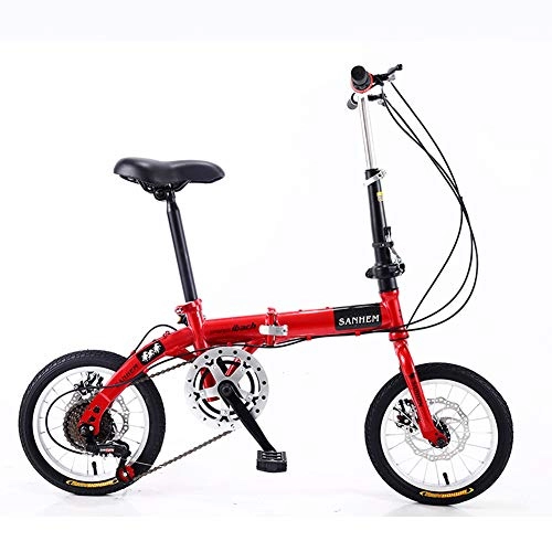 Bici pieghevoli : Velocità Variabile Bicicletta BMX, Pieghevole Bici Da Città, Freni A Disco Meccanici Telaio In Acciaio Ad Alto Tenore Di Carbonio Bici Da Cittagrave Pendolare Unisex A 16"