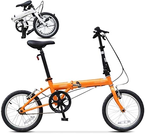 Bici pieghevoli : WCY Bici Pieghevole Bicicletta da 16 Pollici, Bici Pieghevole Bicicletta, Unisex Leggero Commuter Bike, MTB della Bicicletta 5-27 (Colore: Arancione) yqaae (Color : Orange)
