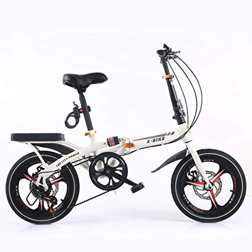 Bici pieghevoli : Weiyue bicicletta pieghevole- Bicicletta pieghevole Leggera bicicletta ad alto tenore di carbonio Telaio pieghevole Bicicletta da 16 pollici Ammortizzatore Portatile for bambini Studente Bicicletta Ad