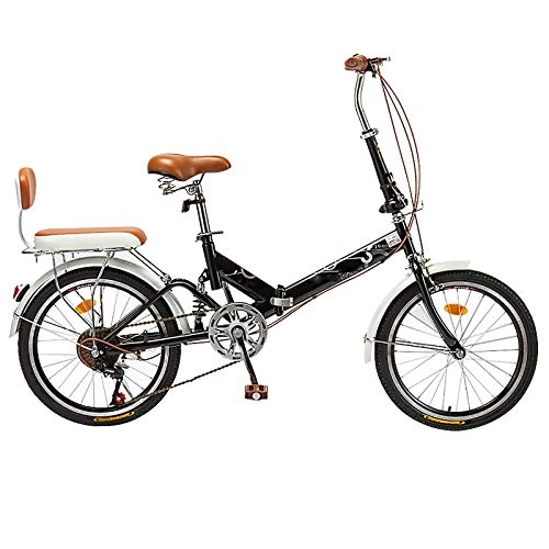 Bici pieghevoli : WLLP Bicicletta Pieghevole da 20 Pollici Bicicletta a 6 velocità Super Luce Variabile velocità velocità Portable Studente Bicycle Bycle Bianco