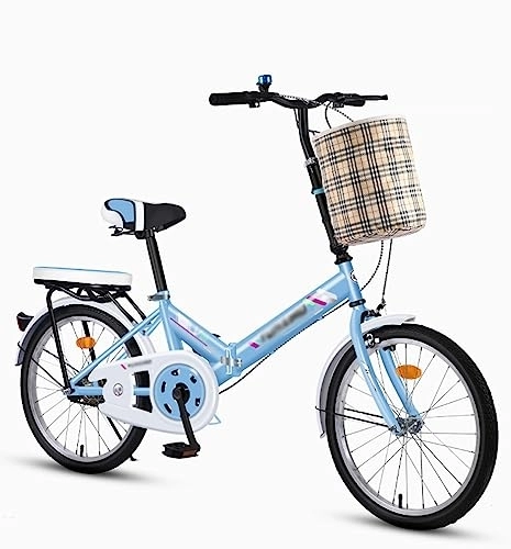 Bici pieghevoli : WOLWES Bicicletta pieghevole, bici pieghevole leggera con telaio in acciaio al carbonio, bicicletta pieghevole per pendolarismo, bici portatile per donne e uomini C, 16in