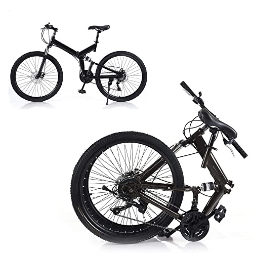 Bici pieghevoli : WSIKGHU Bicicletta pieghevole per adulti, 26 pollici, mountain bike, pieghevole, 21 marce, per adulti, 150 kg, pieghevole, in acciaio al carbonio