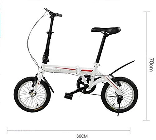 Bici pieghevoli : WSJYP Bicicletta Pieghevole da 14 Pollici con velocità del Freno a V, Bicicletta Pieghevole per Bambini Maschio e Femmina Bicicletta, Mini Bicicletta Pieghevole Leggera e Portatile, Rossa