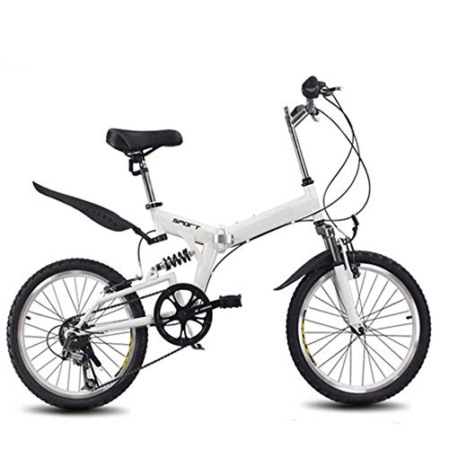 Bici pieghevoli : WYN Bici da Strada per Bicicletta a velocità variabile Mountain Bike per Bambini Bicicletta Pieghevole Leggera Portatile, Bianca