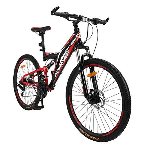 Bici pieghevoli : WZB Il più Economico Pieghevole da Mountain Bike da 26"con Ruote, 24 velocità, Piccolo Telaio da 16" in Acciaio, Unisex, Biciclette per pendolari, Nero, 24