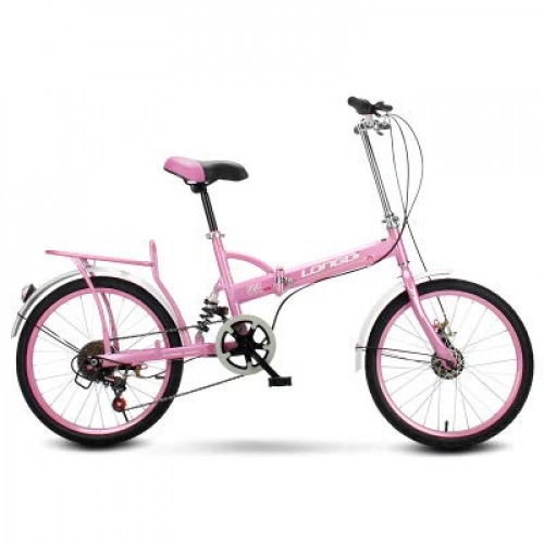 Bici pieghevoli : Xiaoplay Commute Pieghevole della Bicicletta per Adulti variabile Portable Speed ​​Bike attività Esterna Montagna Equitazione Cyclette, Pink-20inch