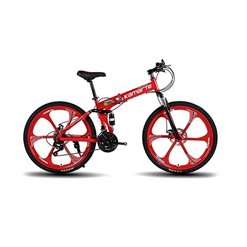 Bici pieghevoli : XINGXINGNS 26" Telaio in Acciaio al Carbonio Pieghevole 21 velocit Mountain Bike Doppio Disco Freni Assorbimento degli Urti Bicicletta for Adulti Studente Citt Pendolare Bicicletta, 26inch21speed