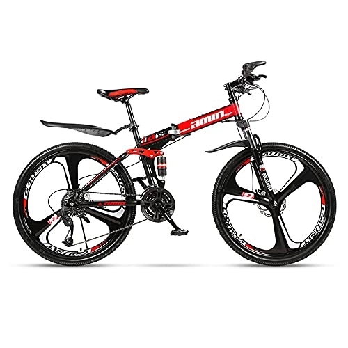 Bici pieghevoli : XUDAN Bicicletta Mountain Bike, 24 / 26 Pollici Mountain Bike 21 / 24 / 27 / 30 Regolazione della velocità Variabile Pieghevole Full Suspension Doppio Freno Disco Bici Strada Cross-Country Unisex