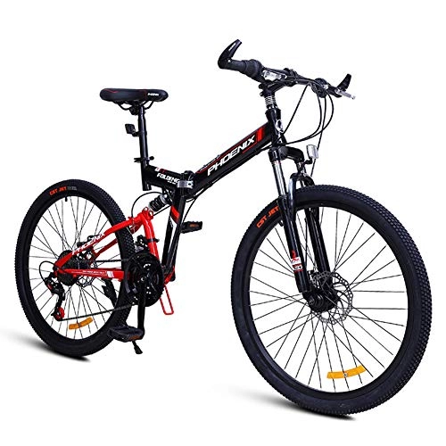 Bici pieghevoli : Xue Mountain Bike 24 velocit Mens Hard-Tail Mountain Bike 26' Tiro in Lega di Alluminio Forcella Telaio Sospensione con Blocco Meccanico della Bicicletta Doppio Freno a Disco