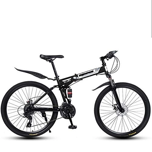 Bici pieghevoli : XXY Mountain Bike Ammortizzatore Biciclette 26 Pollici a velocità variabile Pieghevole Student Car Adulti Biciclette (Color : Black, Number of speeds : 26 inch)