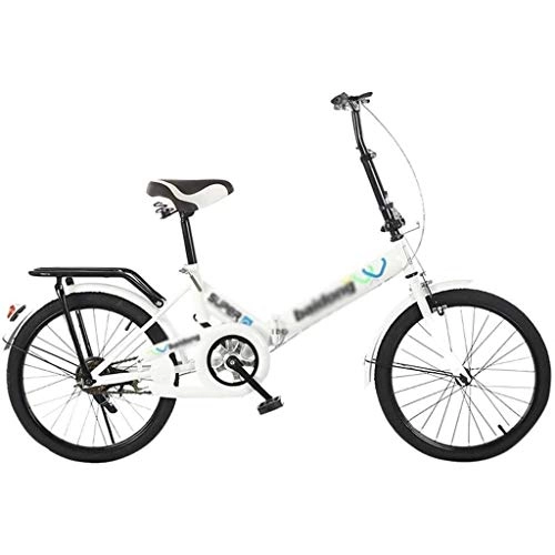 Bici pieghevoli : XZHSA Biciclette Pieghevoli, Mini Portatile Commuter Bike Biciclette Sedile Regolabile in Bicicletta, Studente di Scuola secondaria Leggera Bike (Color : White)