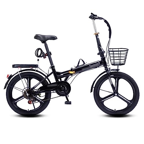 Bici pieghevoli : YANGMIAN Bicicletta Pieghevole Ultraleggera Portatile A Velocità Variabile Mini Piccola Nuova Bicicletta Da 16, 20 Pollici Per Adulti, Nero, 16 inches