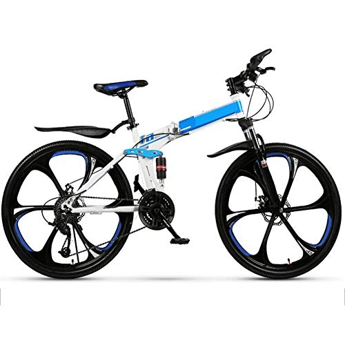 Bici pieghevoli : YARUMD FOOD Bici per Bambini, 26 Pollici Bicicletta Pieghevole per Mountain Bike, 21 / 24 / 27 / 30 velocità Bici Full Suspension MTB Gear Dual Disc Brakes Bikes