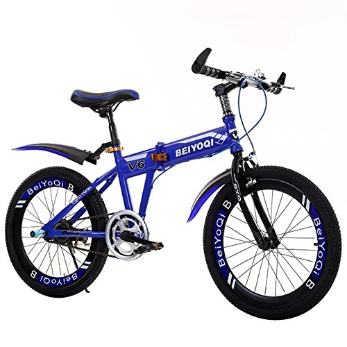 Bici pieghevoli : YEARLY Bambini bici pieghevole, Bici pieghevoli studente Bambini di bici piegante Mountainbike Ragazzi e ragazze Bicicletta pieghevole-Blu 20inch